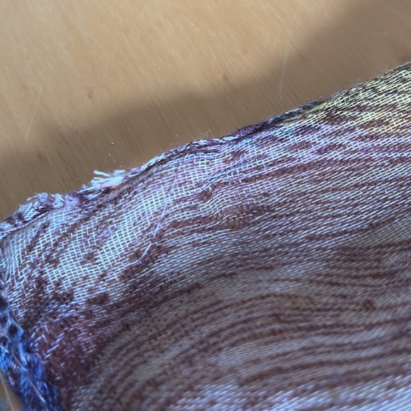 Feather Print Scarf Boho Hippie Orange Purple Bohemian Festival - Picture 5 of 5